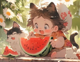 吃瓜网红姐弟头像动漫版,吃瓜网红姐弟动漫头像萌翻网友
